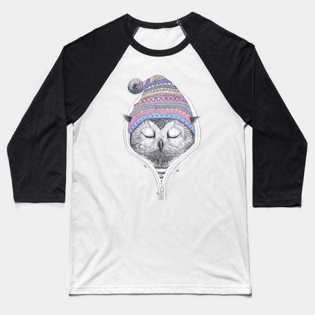 Winter owl Baseball T-Shirt by kodamorkovkart